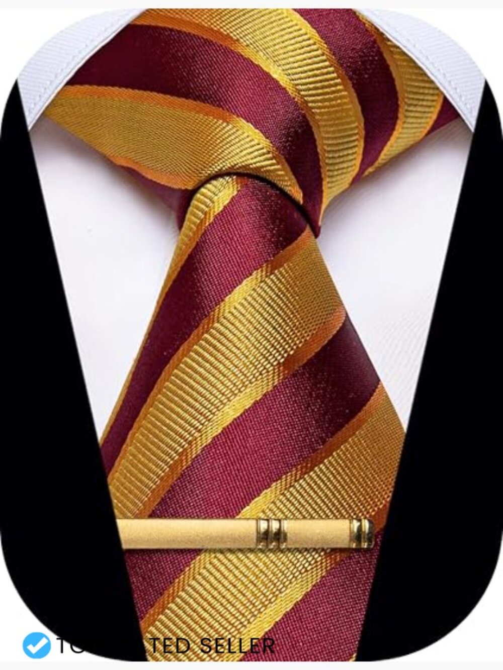 Silk Necktie Set Classic Elegant Professional Mens Tie Clip Gift Box